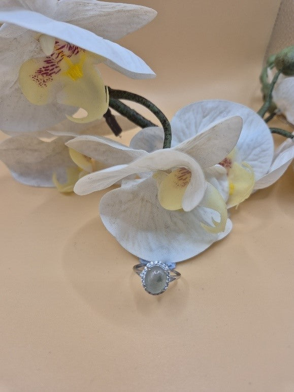 #072 - Verdant Pearl Jadeite Ring (Adjustable)