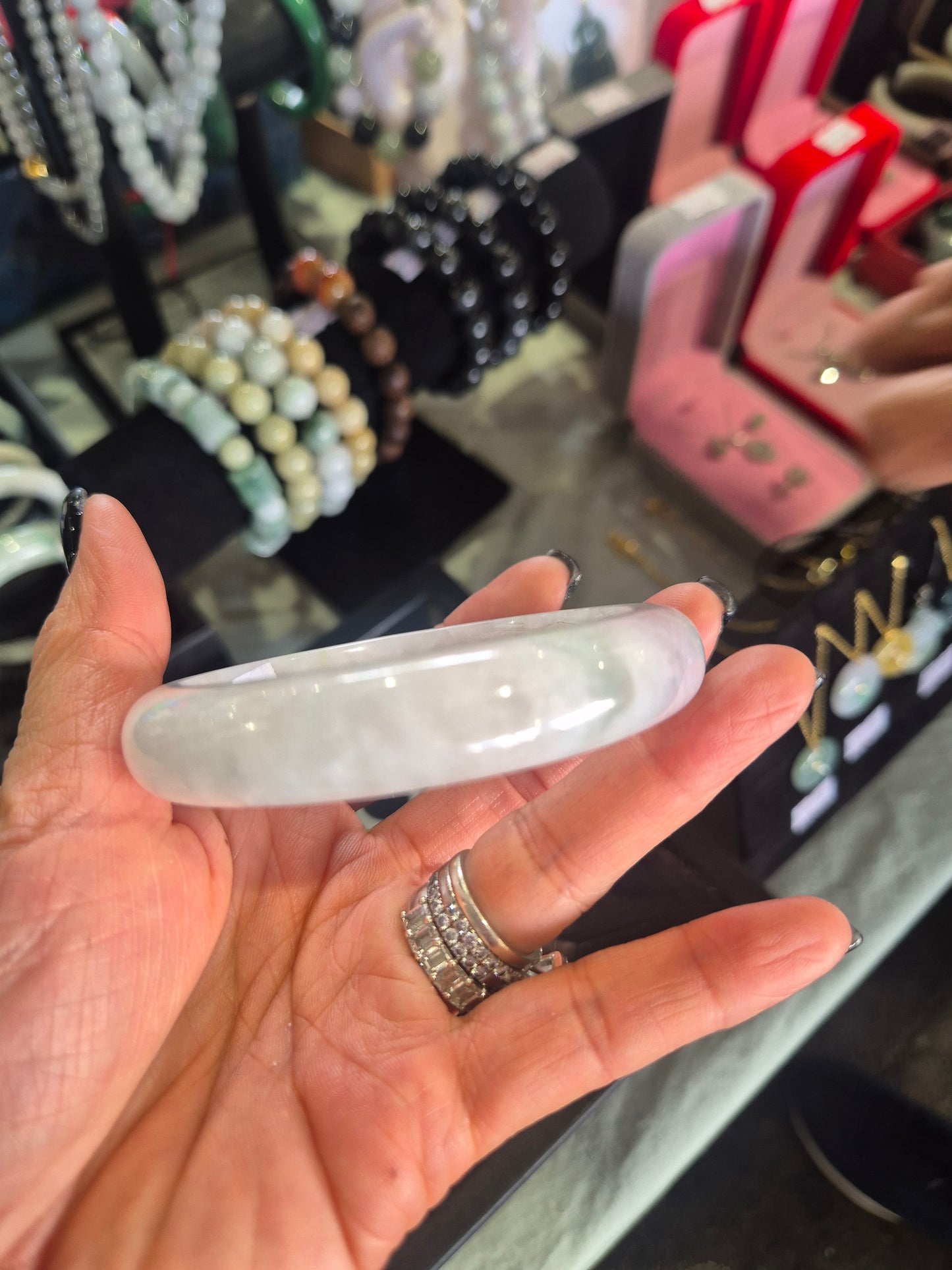 Moonveil Whisper Jadeite Bangle 59mm