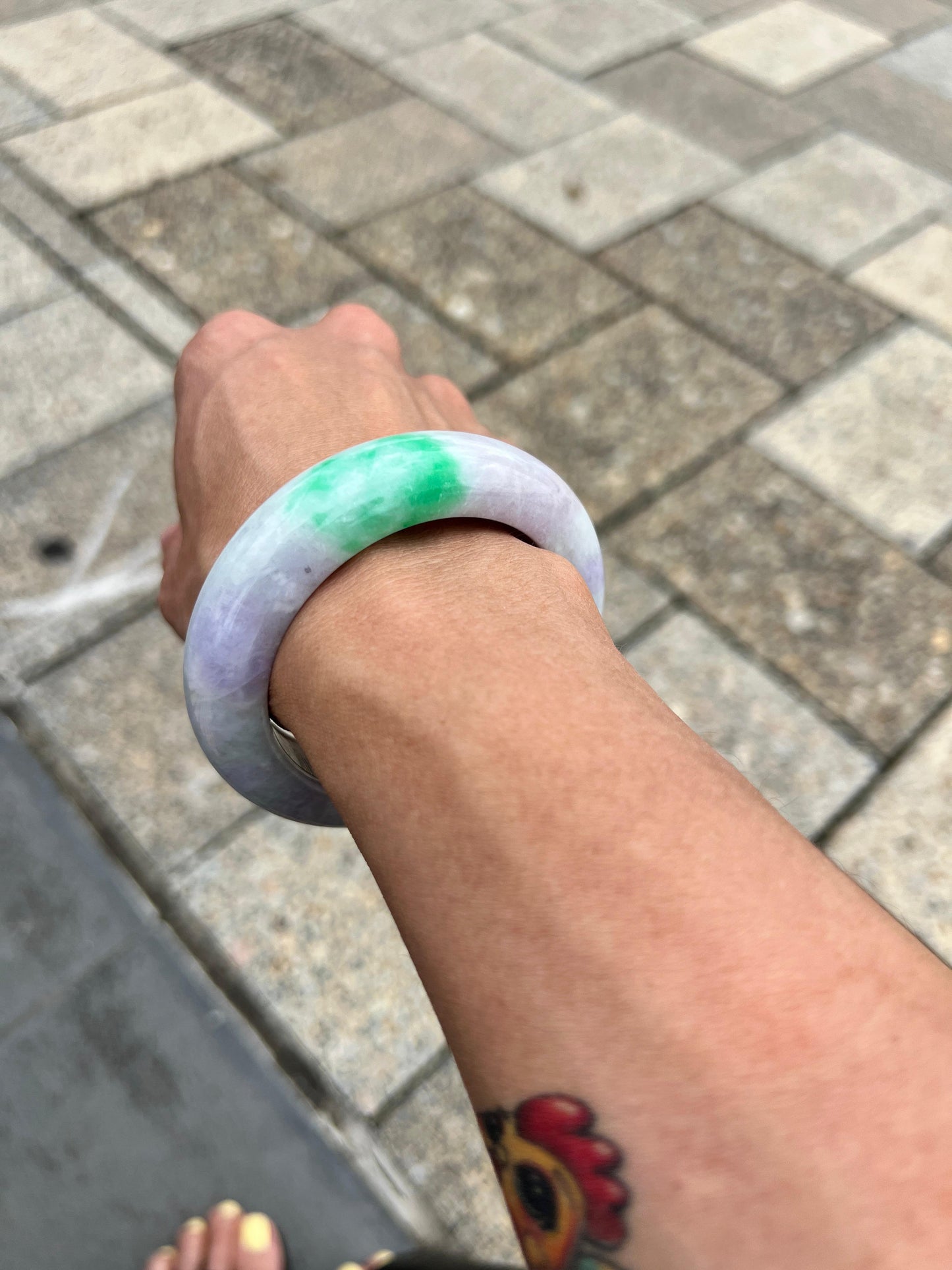 Spring Blossom Jade Bangle 53mm