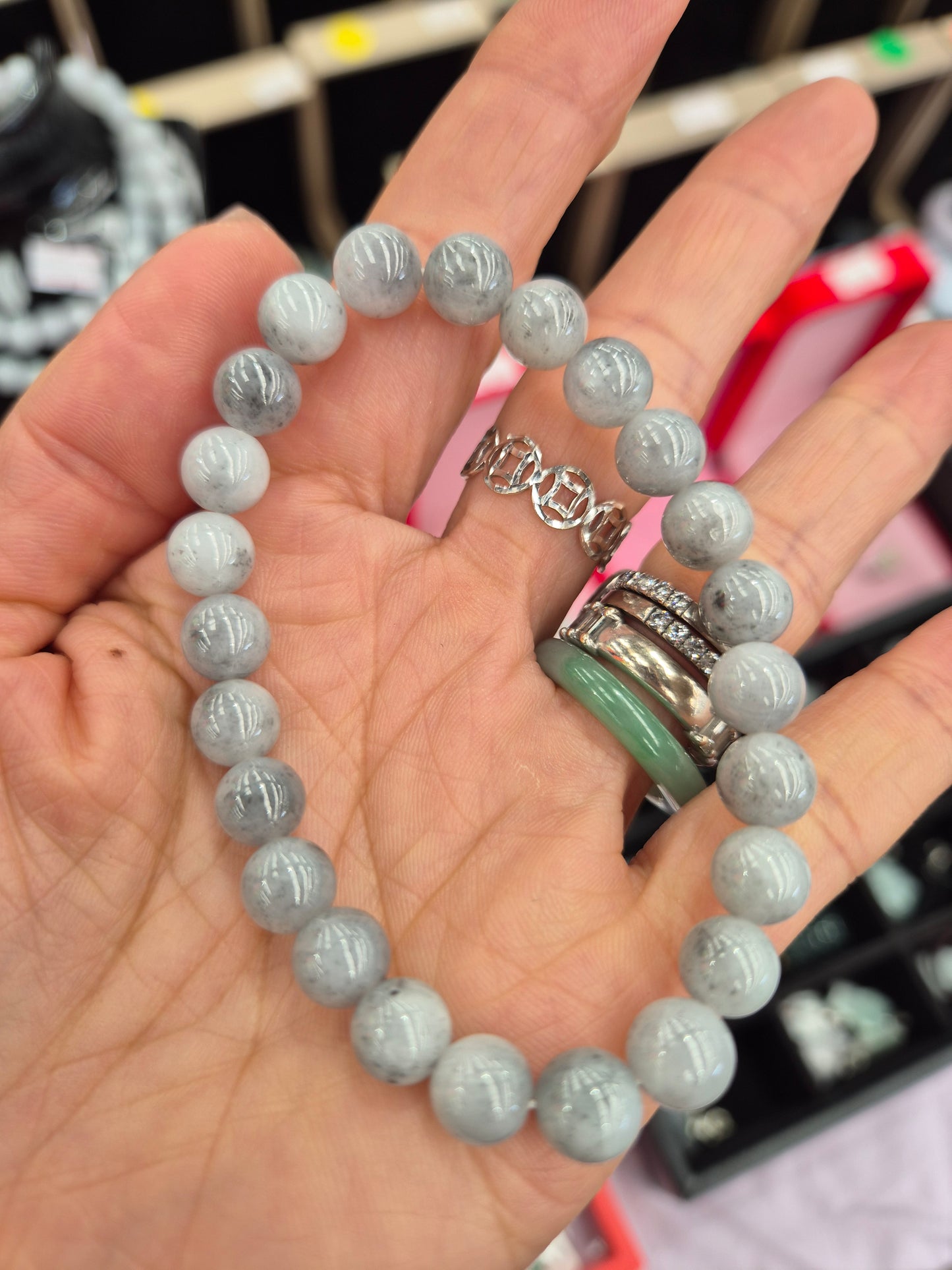 Chicken Bone Black Jade Bracelet 7.7mm