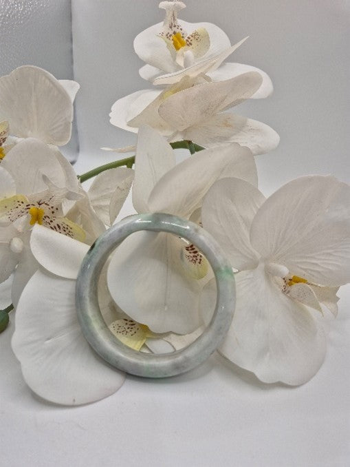 Celestial Dew Genuine Burmese Jadeite Bangle (58mm) #018