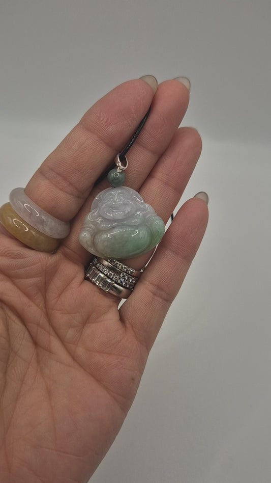 Jadiete Jade Happy Buddha Pendant