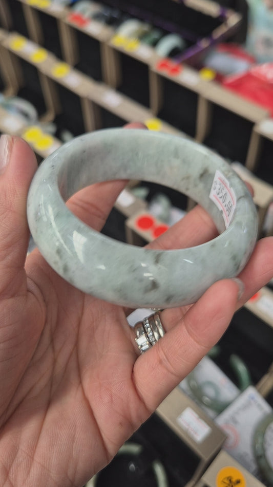 Luna Cloud Jadeite Jade Bangle 57.6mm