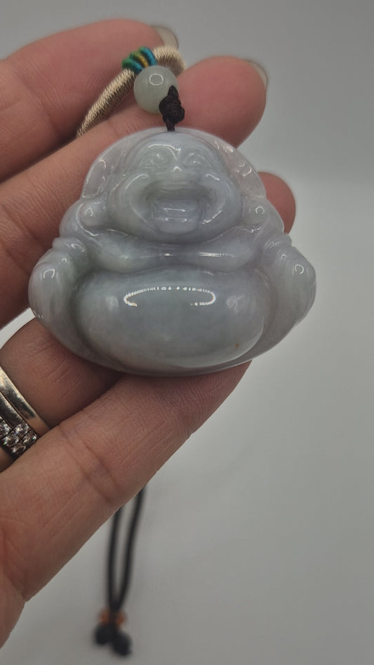 Imperial Serenity Large Jadeite “Happy Buddha” Pendant