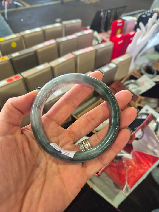 Forest Tide Jadeite Bangle 60mm