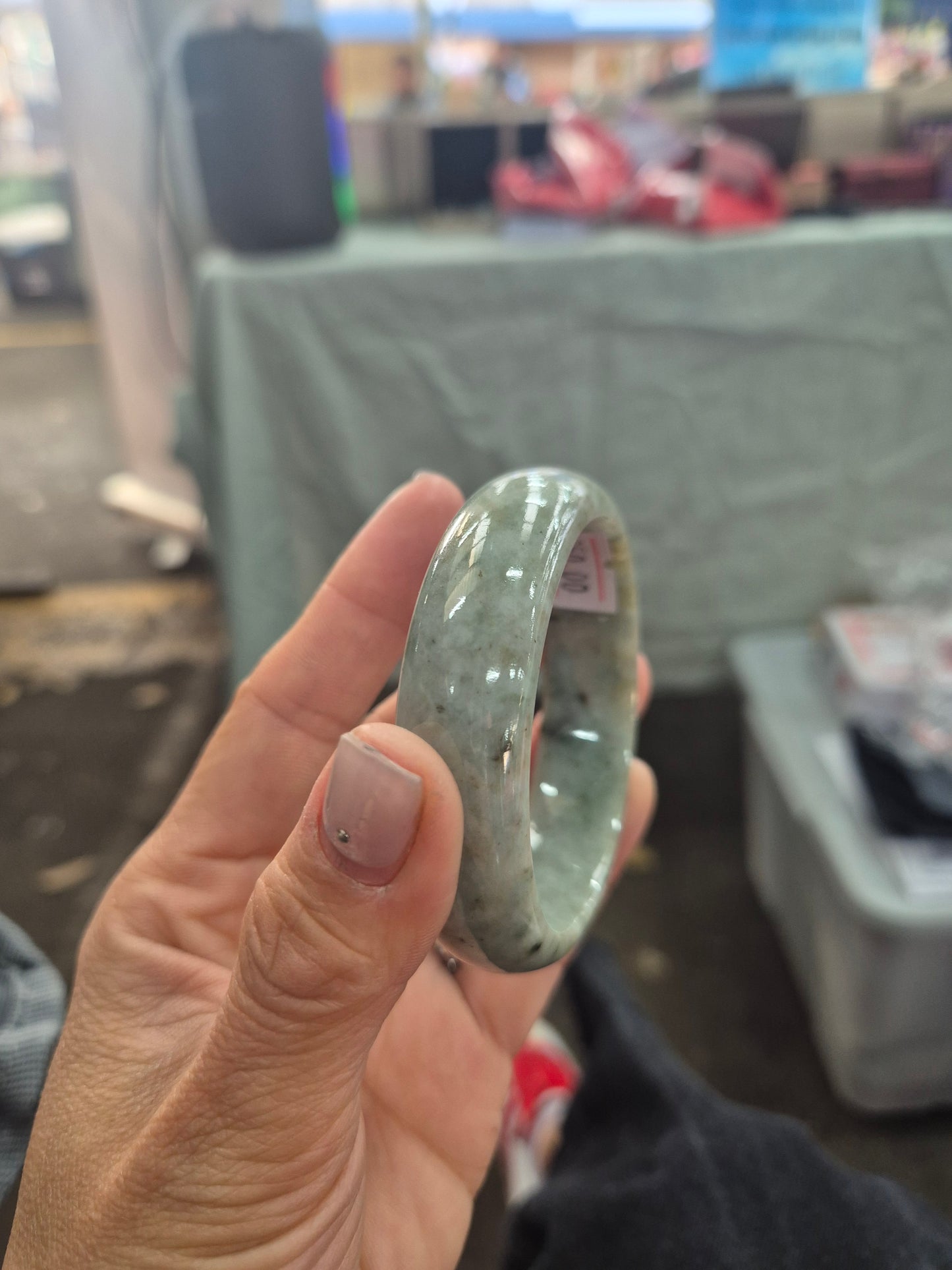 Misty Forest Burmese Jadeite Bangle – 54 mm