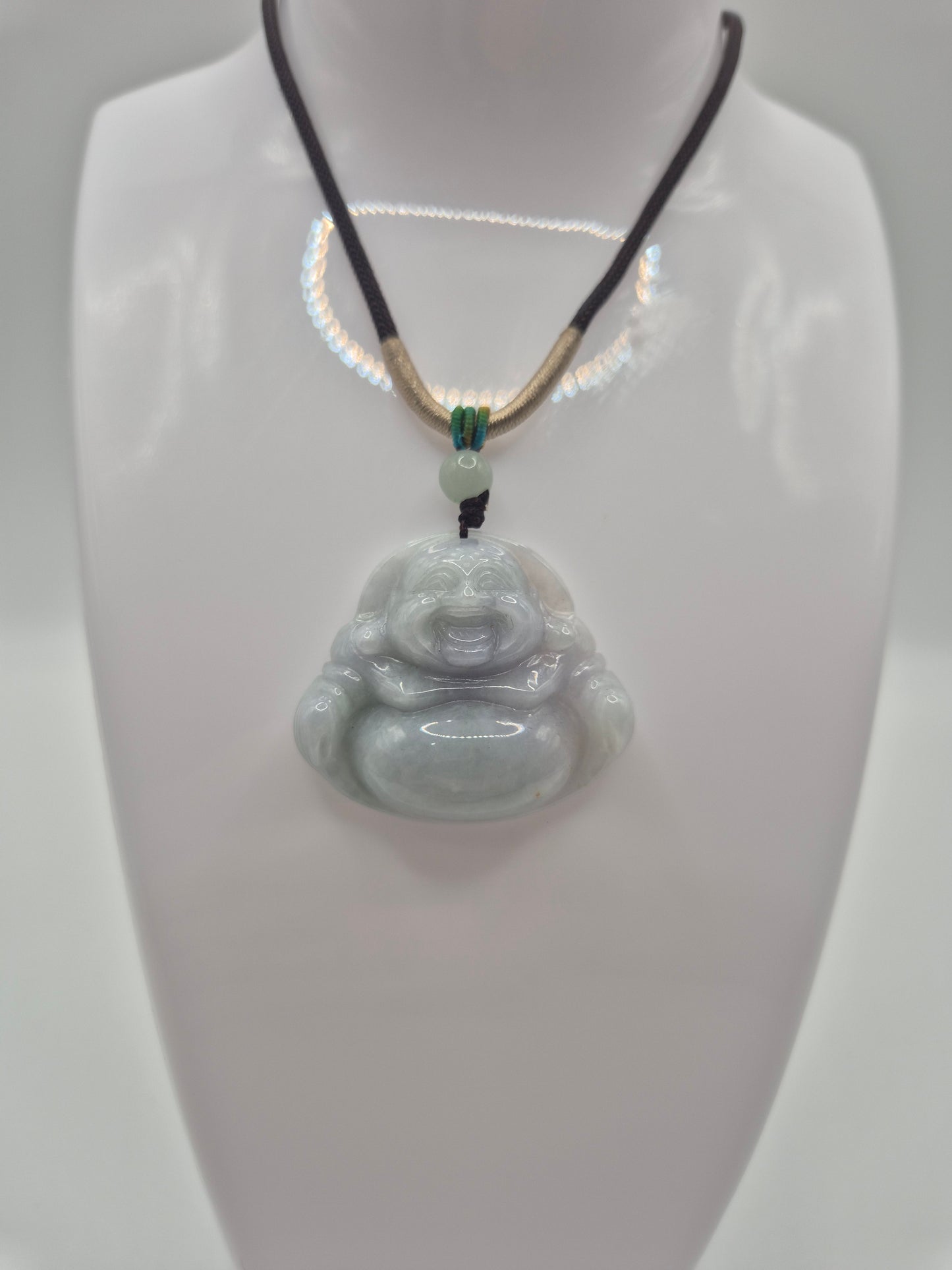Imperial Serenity Large Jadeite “Happy Buddha” Pendant