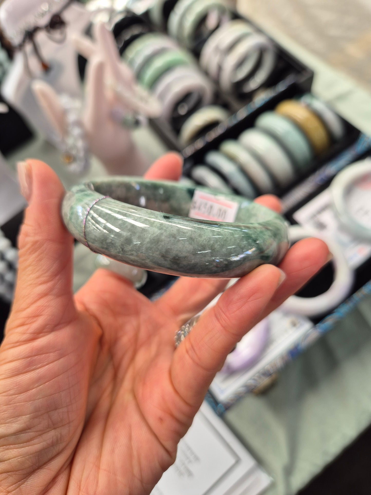 Emerald Mist Jade Bangle – 59 mm
