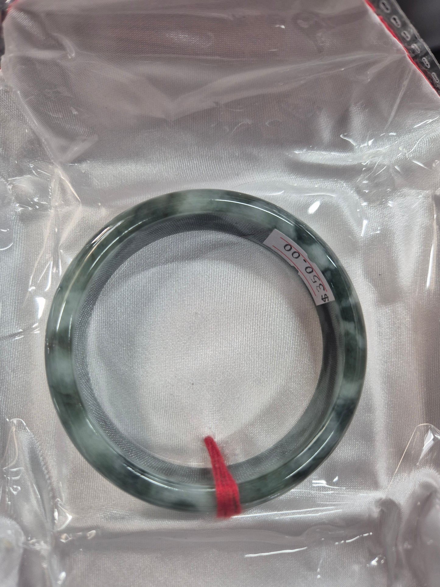 Greeb Shadow Jadeite Jade Bangle 56mm