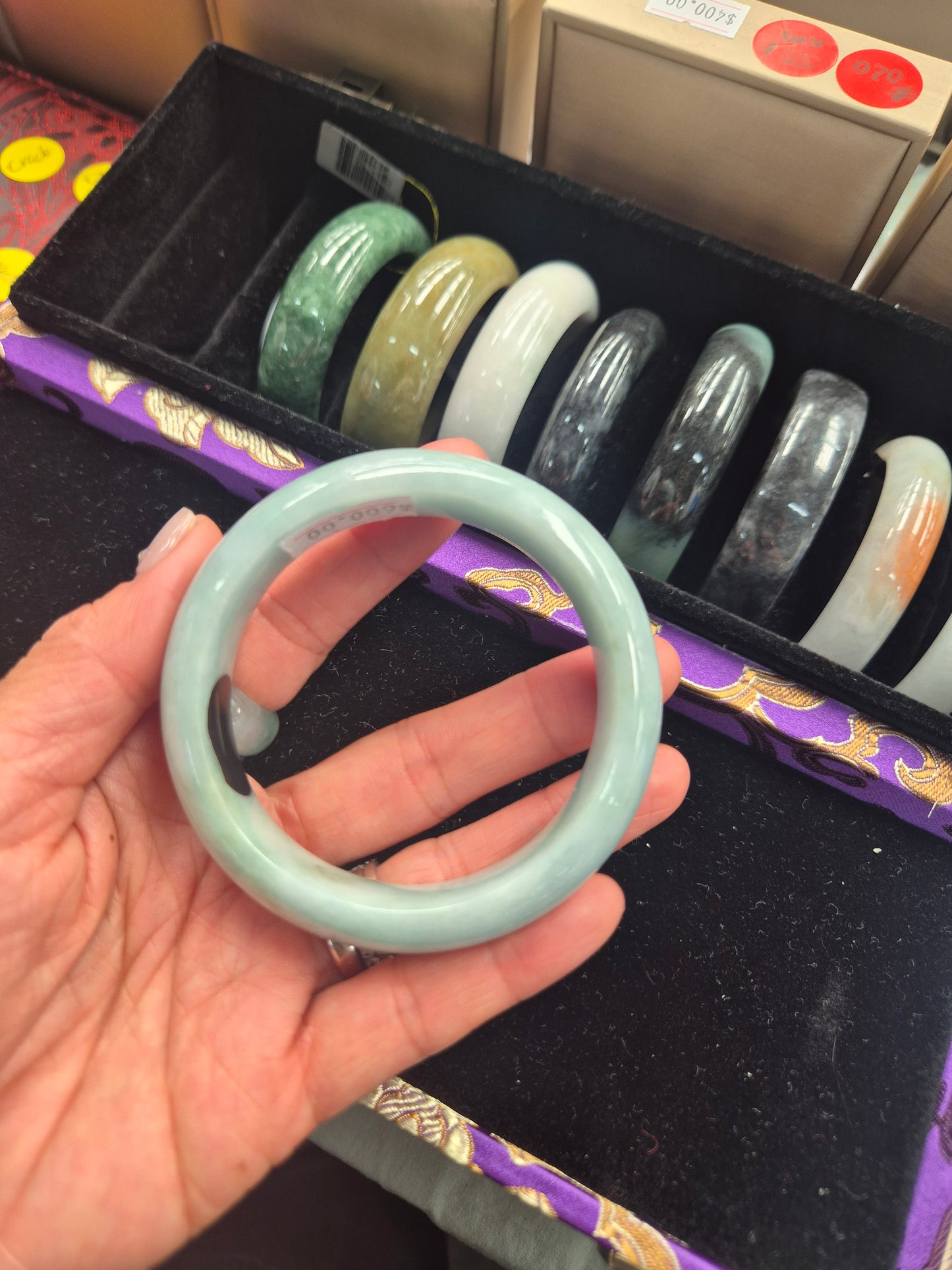 Apple Sweet Jadeite Jade Bangle 55mm