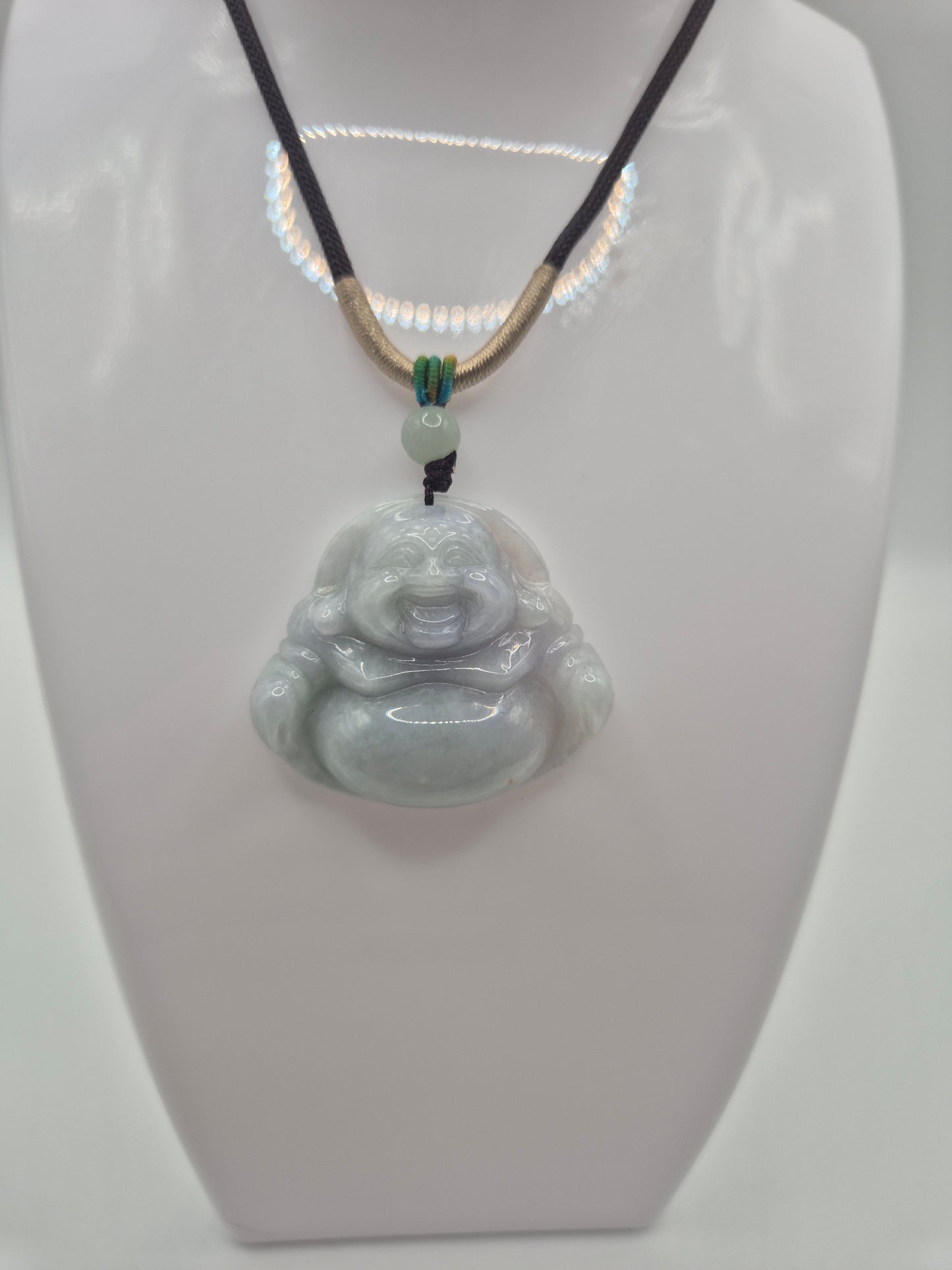 Imperial Serenity Large Jadeite “Happy Buddha” Pendant